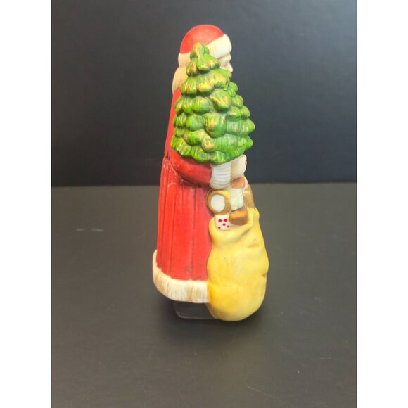 Vintage Collectible Santa Figurine Porcelain Christmas Naughty Nice list toy bag - Picture 5 of 12